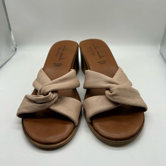 Mila Paoli Leather Soft Knot Heel Sandals Made in Italy - Picture 3 of 11